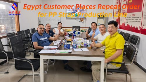 Últimas noticias de la empresa sobre Un cliente de Egipto repite el pedido de una línea de producción de correas de PP