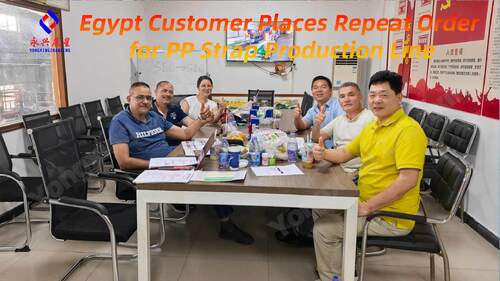 Últimos blogs de la empresa sobre Un cliente de Egipto repite el pedido de una línea de producción de correas de PP