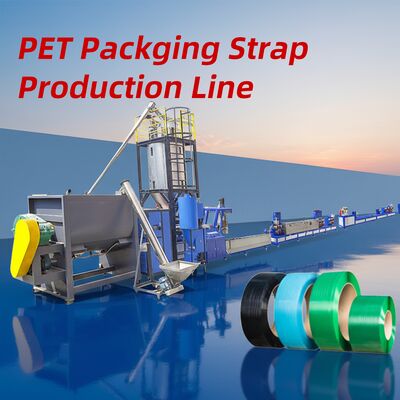 Línea de producción de tiras de PET de tornillo único con material de tornillo 38CrMoALA, capacidad de 250-500 KG/H y patrones de grabado personalizables